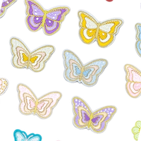 Patch brodé thermocollant en feutre Papillon et Fleur colorés pour Filles - Décoration DIY pour Vêtements, Sacs, Chapeaux