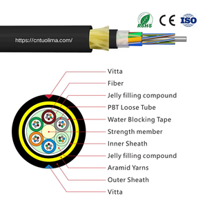 Ngoài trời g652d span 100 200 adss 12 24 48 lõi 96 lõi cáp sợi quang ngoài trời sợi cáp quang - Product Image 4