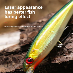 Fourniture directe d'usine Matériel de pêche Tentation fatale Leurre laser à très longue portée Minnow avec plume - Product Image 4