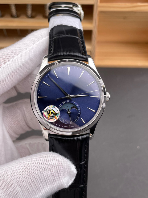 Designer Style Business Luxury Deep Sea Blue Dial Ultra-thin Casual Commuting Date Moon Phase Automatic Mechanical Men's Watch