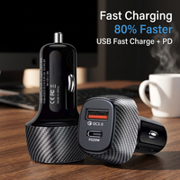 Chargeur de voiture rapide USB-A et Type-C 2 ports PD20W QC3.0 haute vitesse pour appareils mobiles 12V 24V – Vente en gros