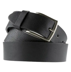 Pantalones de lujo de alta calidad para hombre, cinturón ancho negro de piel de vaca, hebilla de aleación de cuero genuino, etiqueta privada personalizada, 6 uds, caja hecha en Italia - Product Image 1