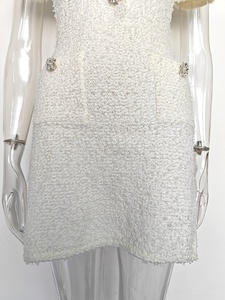 AIMEISI Abito Elegante da Donna a Maniche Corte <span class=keywords><strong>con</strong></span> <span class=keywords><strong>Perline</strong></span> Decorative, Vestito Aderente Semplice in Maglia Corta - Product Image 5