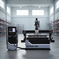 Routeur CNC Siman Industrial Woodworking 1325 4x8 3 axes avec moteur servo à roulement à haute rigidité Syntec, haute précision pour le travail du bois