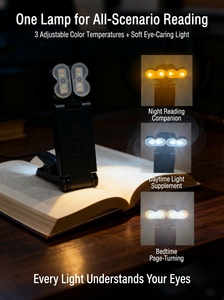 5 lampes de lecture LED rechargeables par USB C, réglables en luminosité, avec pince, pour enfants, tête rotative, protection des yeux, lampe de lecture - Product Image 3