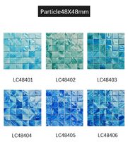 Mosaico de Cristal para Piscina, Azulejos de Pared con Fondo Azul para Baño y Cocina