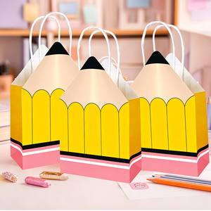 Bolsas de Papel con Forma de Lápiz para la Vuelta al <span class=keywords><strong>Cole</strong></span>, Decoración para el Aula, Bolsas de Regalo para Niños, Bolsas de Papel para Dulces - Product Image 4