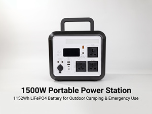 Estación de Energía Portátil de 1500W y 1152Wh con Batería LiFePO4, Salida de CA de Onda Sinusoidal Pura, Generador Solar para Camping y Emergencias - Product Image 2