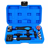 Juego de Herramientas Profesionales para Abocardar Tubos de Freno Automotrices, Kit de Reparación de Doble Abocardado de Burbuja de 3/16" y 1/4"