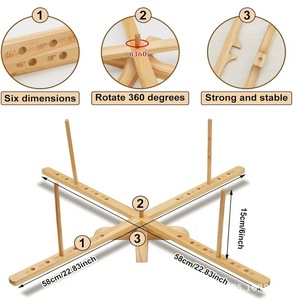 Support de bobinage de fil en bois simple, fait main, pour la maison, support de pelote de fil de bureau, support de bobinage de fil rotatif - Product Image 4