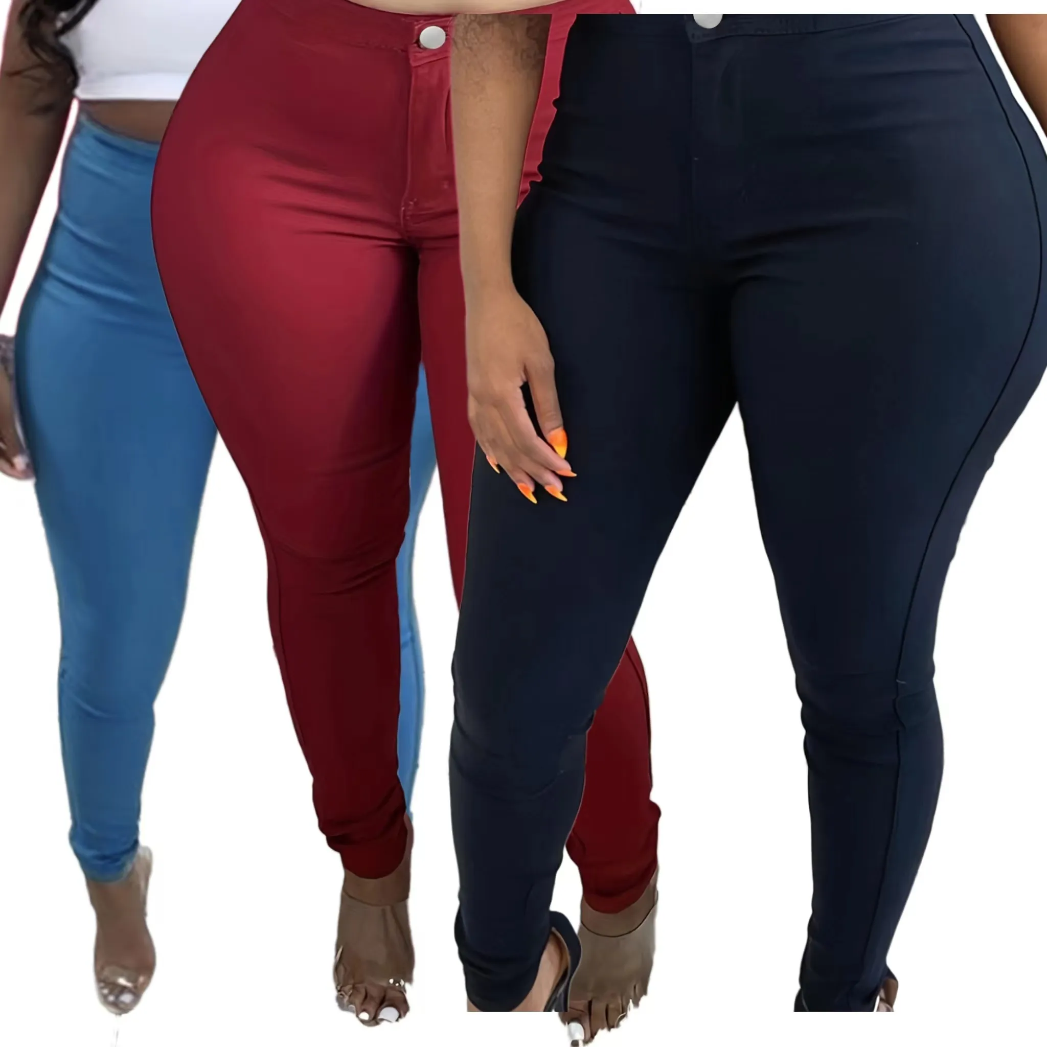 High Quality Button Oversize Jeans For Women Streetwear Good Stretchy Boyfriend Jeans Plus Size Bodycon Pencil Woman Jeans