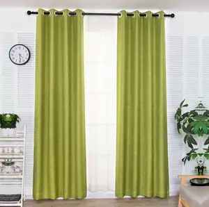 Cortinas opacas de lino viscoso para sala de estar, pequeñas, personalizadas, acabadas, de alta resistencia, Color sólido