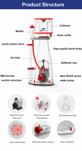 Skimmer Protein Internal akuarium 7 "akrilik ekstrem dan plastik 18W Media Filter 220V daya untuk spesies ikan - Product Image 6