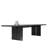 Table à manger en bois massif noir DISHI Nordic, table longue simple en bois, table de conférence, bureau, table de travail, table basse de salon