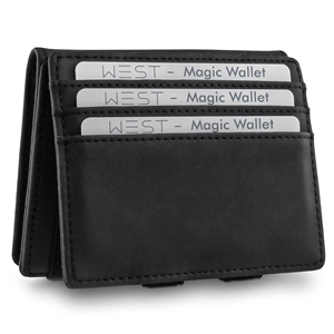 Tùy chỉnh lớn đồng xu ngăn ma thuật ví cho nam giới mỏng da chính hãng Bifold với RFID chặn thiết kế mới chủ thẻ - Product Image 4