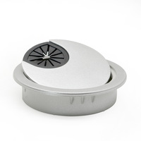 Cache-trou de câblage rond en plastique ABS électroplaqué pour meubles et armoires, idéal pour bureaux et ordinateurs, modèle 505360