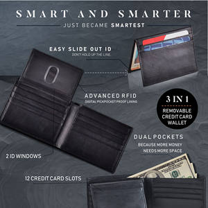 Men's Bifold Wallet Crafted From Full Grain Leather Offering RFID Protection and Sleek Organized Storage - Product Image 4