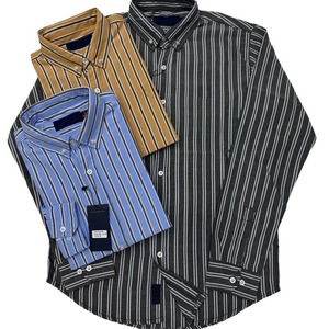 Camisa de Manga Larga para Hombre, 100% Algodón, con Cuello Cuadrado y Rayas con Cuentas, para Adultos Jóvenes y de Mediana Edad, Tratamiento Antiarrugas, Lavable a Máquina - Product Image 5