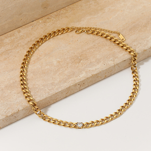 Collar CLIORO Unisex de Moda con Diseño Trenzado, <span class=keywords><strong>Color</strong></span> Dorado, Acero Inoxidable, Chapado en Oro, Grueso y Robusto para Fiestas, para Mujer - Product Image 3