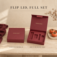 Boîte cadeau magnétique personnalisée, papier rayé bordeaux, impression de logo doré, OEM