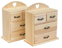 Boîte en bois inachevée avec mini tiroir à bijoux, boîte de rangement en bois pour projets de bricolage pour les amateurs d'artisanat