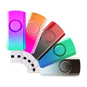 Paquete de 4GB de 10 unidades Flash USB Color degradado USB 2,0 Memory Stick al por mayor diseño giratorio a granel Unidad de pulgar para almacenamiento de datos