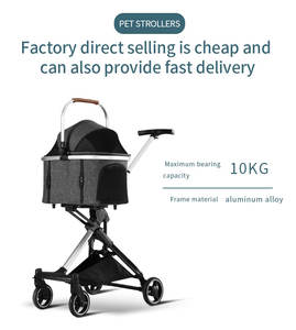 Горячая распродажа: Уличная коляска для собак Mamago S700 из серой ткани Оксфорд, портативная, на 4 колесах, из алюминиевого сплава, разборная, для путешествий, от производителя - Product Image 3