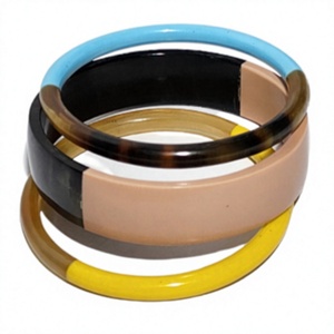 Best Quality Handmade Resin <b>Bangles</b> With Polka Dots And Stripes Fashion Jewelry <b>For</b> Women Round Shape Designer Bracelets - Product Image 3