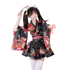 <span class=keywords><strong>Yukata</strong></span> Kimono <span class=keywords><strong>Japonais</strong></span> Traditionnel pour <span class=keywords><strong>Femme</strong></span>, Robe de Nuit d'Été en Coton à Imprimé Floral, Costume de Cosplay, Ensemble de Peignoir de Festival - Product Image 5