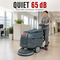Nettoyeur de sols à conducteur marchant CleanHorse H10, machine de nettoyage de sols en plastique, autolaveuse à batterie pour atelier