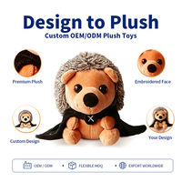 Peluche hérisson personnalisée avec corps dodu et petites oreilles arrondies, marque privée pour boutique d'enfants et présentoirs