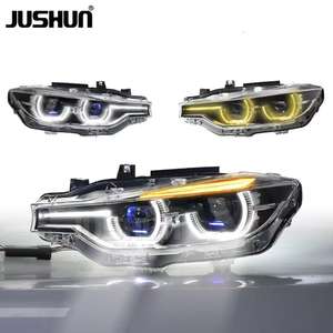 Fari Laser modificati JUSHUN per <span class=keywords><strong>BMW</strong></span> serie 3 <span class=keywords><strong>F30</strong></span> F31 F35 <span class=keywords><strong>M3</strong></span> F80 fari a 2018 2013 di vendita a caldo giallo e bianco DRL - Product Image 1