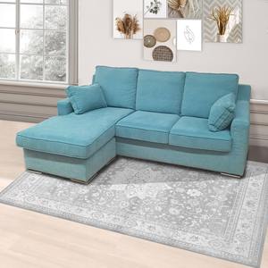 SALOON HELEN CON PENINSULA IN TESSUTO TURCHESE - Product Image 1