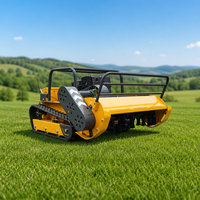 Tondeuse à gazon télécommandée sur chenilles pour pentes raides, certifiée CE, coupe-herbe RC