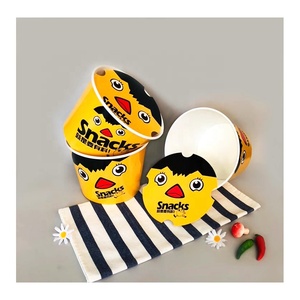 Cubo de papel desechable de pared simple de 130 oz para pollo frito y pollos asados, con impresión personalizada - Product Image 3