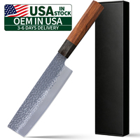 Couteau Nakiri 90Cr18MoV en acier Damas japonais professionnel, couteau de chef, couteau de cuisine en acier Damas, stock local US
