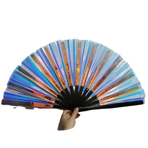 Abanicos de Mano Grandes de PVC con Diseño Holográfico Iridiscente y Reflectante, Ideales para Festivales, Bodas, Fiestas, Bailes y como Regalo - Product Image 6