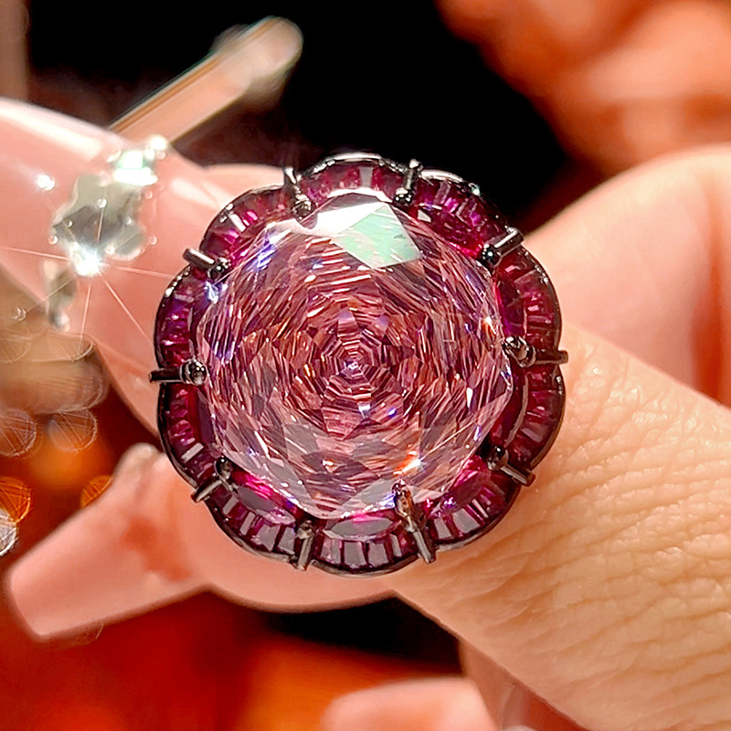 Bague rose séchée, taille ajustable