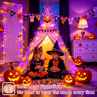 Guirlandes lumineuses LED pour Halloween, 33 pieds, 100 LED, intérieur/extérieur, étanches, lumières féériques, télécommande, alimentées par piles, décoration