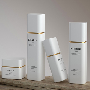 Su misura 120ml di vetro per la cura della pelle lozione essenza bottiglie di vetro bianco piatto vuoto latte crema viso imballaggio stampato - Product Image 4