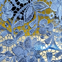 Tissu en dentelle tricotée hydrosoluble avec broderie pour jupes et poignets, motif ajouré, 100 % polyester
