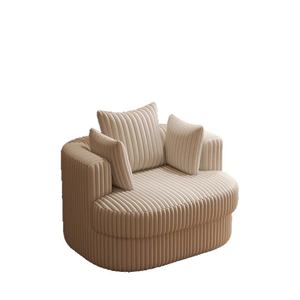 Nouveau fauteuil inclinable en velours côtelé à fleurs de cerisier, fauteuil pivotant de salon, fauteuil individuel, lit en bois massif - Product Image 5