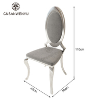 Chaises de salle à manger en acier inoxydable de couleur gris argenté, style nordique moderne et luxueux, pour banquets, mariages, hôtels, bars et événements