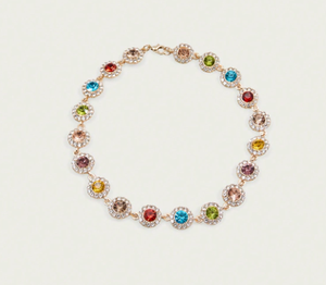 Collar de Lujo con Incrustaciones de Circonitas Brillantes en Forma Circular, Chapado en Plata, Estilo Nicho, Color Dopamina, para Uso Diario de Mujeres - Product Image 3