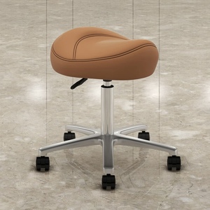 2025 Luxury Design Oem <b>Adjustable</b> Salon Cutting Pu Leather Saddle <b>Stool</b> Rolling Swiveling Barber Chair - Product Image 4