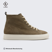 Fabricants de baskets personnalisées LANCI OEM, baskets à tige haute en daim, chaussures de luxe pour hommes