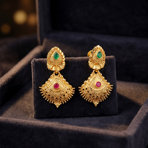 <b>Gold</b> Plated <b>Dangle</b> <b>Earrings</b> Special Occasion <b>Earrings</b> for Women Fashion <b>Gold</b> <b>Earrings</b> Copper & Brass Chapado En Oro Oro Laminado - Product Image 1