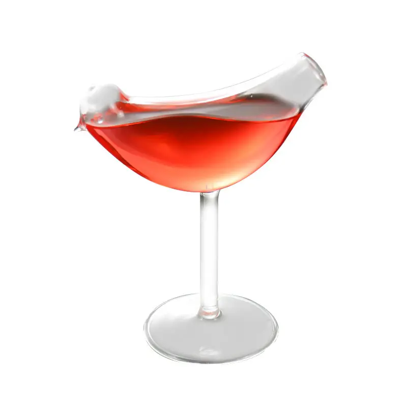Verre à cocktail pour oiseaux de 150 ml en gros Verres à vin uniques Verrerie funky en forme d'oiseau pour vin rouge