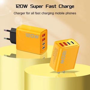 New 120W Dual TYPE-C + USB Fast Charger with 4 Port PD Quick Charging Adapter Mobile Phones <b>Tablets</b> Laptops Smartphones - Product Image 3