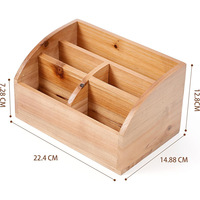 Boîte de rangement de bureau en bois classique, support pour télécommande, étagère, table basse de salon, organisateur de bureau portable
